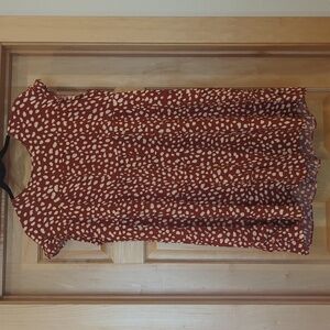 Cheetah print dress / tunic burnt orange with cap sleeve